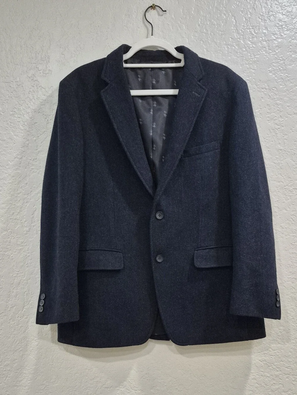 Tremelo Culture Navy Blue Wool 2-Button Blazer Jacket Size XL